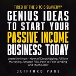 Genius ideas to start your passive income business today cover image