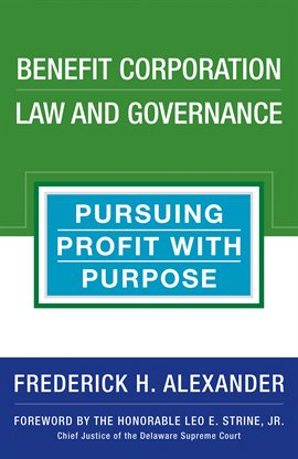 Cover image for Benefit Corporation Law and Governance