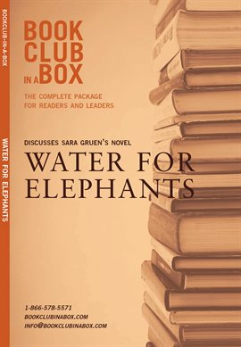 Cover image for Bookclub-in-a-Box Discusses Sara Gruen's novel, Water For Elephants