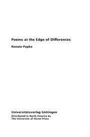 Poems at the edge of differences : mothering in new English poetry by women cover image