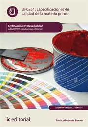 Especificaciones de calidad de la materia prima (UF0251) cover image
