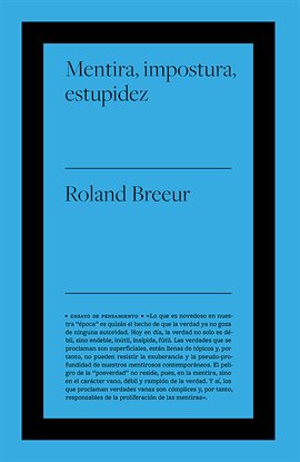 Cover image for Mentira, impostura y estupidez