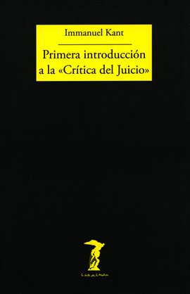 Cover image for Primera introducción a la "Crítica del Juicio"