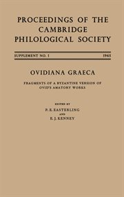 Ovidiana Graeca : fragments of a Byzantine version of Ovid's amatory works cover image