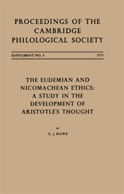 The Eudemian and Nicomachean ethics : a study in the development of Aristotle's thought cover image