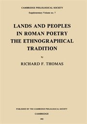 Lands and peoples in Roman poetry : the ethnographical tradition cover image