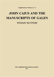 John Caius and the manuscripts of Galen cover image