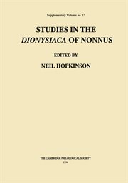Studies in the Dionysiaca of Nonnus cover image