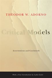 Critical models: interventions and catchwords cover image