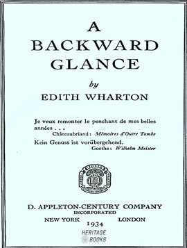 Cover image for A Backward Glance
