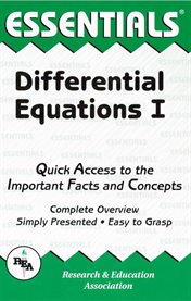 Differential Equations I Essentials cover image