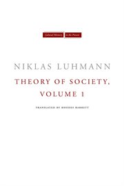 Theory of Society, Volume 1 cover image
