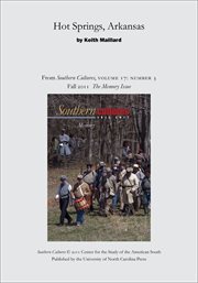Hot springs, arkansas. From Southern Cultures, Volume 17: Number 3, Fall 2011: Memory cover image