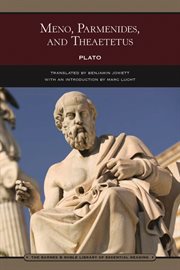 Meno, parmenides, and theaetetus cover image