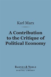 A contribution to the critique of political economy cover image