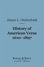 History of American verse, 1600-1897 cover image
