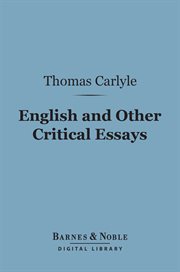 English and other critical essays cover image