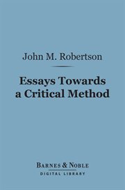 Essays towards a critical method cover image