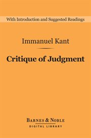 Critique of judgment : incl. the first introd cover image