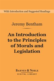 An introduction to the principles of morals and legislation cover image