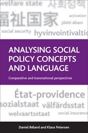 Analysing social policy concepts and language. Comparative and Transnational Perspectives cover image