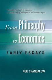 From philosophy to economics. Early Essays cover image