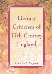 Literary criticism of 17th century england cover image