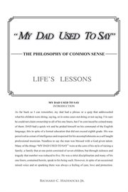 My dad used to say. The Philosophy of Common Sense cover image