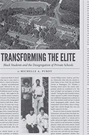 Transforming the elite : black students and the desegregation of private schools cover image
