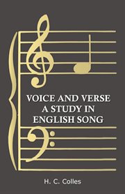 Voice and verse : a study in English song cover image