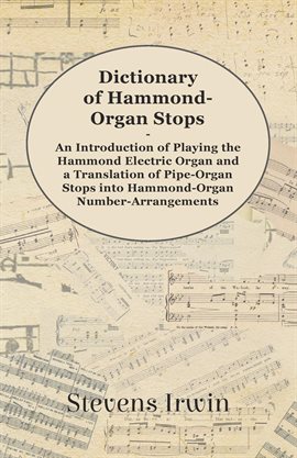 Cover image for Dictionary of Hammond-Organ Stops