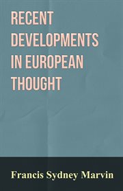 Recent Developments in European Thought cover image