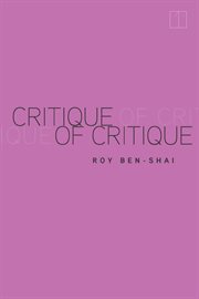 Critique of critique cover image