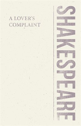 Cover image for A Lover's Complaint