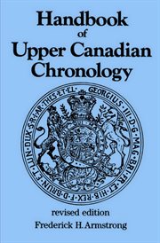 Handbook of Upper Canadian chronology cover image
