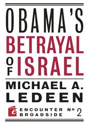 Obama's betrayal of Israel cover image