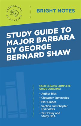 Cover image for Study Guide to Major Barbara by George Bernard Shaw
