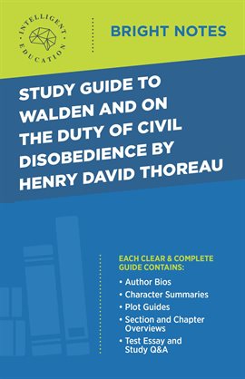Cover image for Study Guide to Walden and On the Duty of Civil Disobedience by Henry David Thoreau