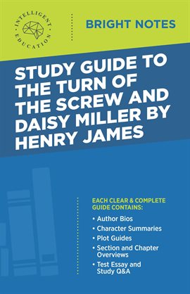 Cover image for Study Guide to The Turn of the Screw and Daisy Miller by Henry James