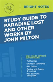 Study guide to paradise lost and other works by john milton cover image