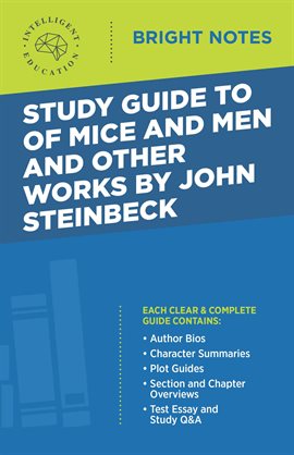 Cover image for Study Guide to Of Mice and Men and Other Works by John Steinbeck