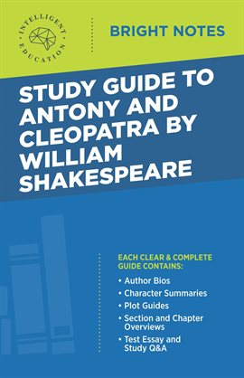 Cover image for Study Guide to Antony and Cleopatra