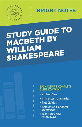 Cover image for Study Guide to Macbeth by William Shakespeare