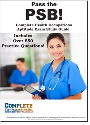 Pass the psb! complete health occupation aptitude test (psb) study guide and practice test ques cover image