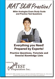 Miller analogies skill practice!. Practice Test Questions for the Miller Analogies Test cover image