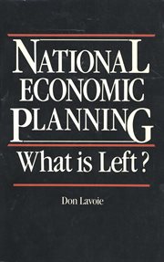 National Economic Planning : What is Left? cover image