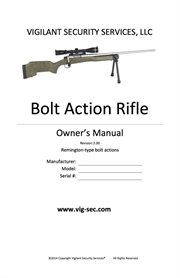 Bolt action rifle owner's manual cover image