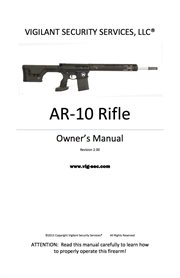 Ar-10 rifle owner's manual cover image