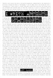 I write artist statements cover image
