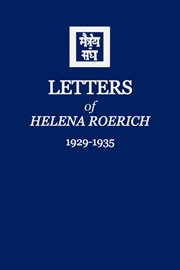 Letters of helena roerich i. 1929-1935 cover image
